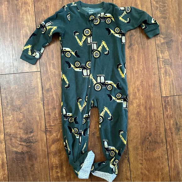 Construction-Themed Kids One Piece Footie Pajama 3T - Picture 1 of 3